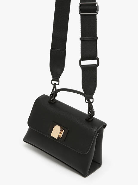 Cross Body Tas David jones Zwart saffiano CM7211H ander zicht 2